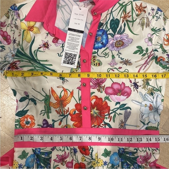 Dalia Macphee pink half button short sleeve dress NWT - Picture 9 of 11